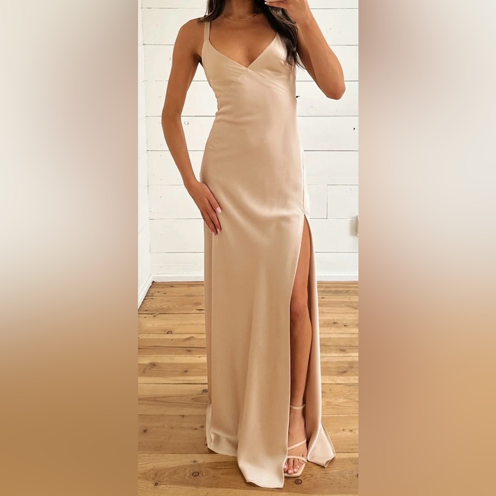 Show Me Your‎ MuMu Anderson champagne Maxi Dress